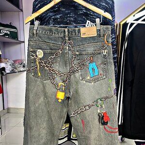 Strictly handpainted vintage custom denim design